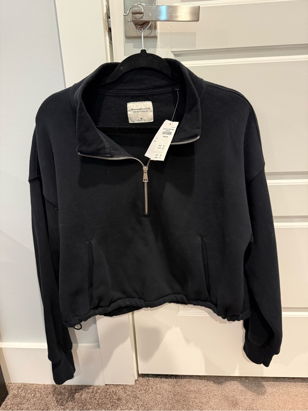 Abercrombie & Fitch Black Half-Zip Crewneck Pullover